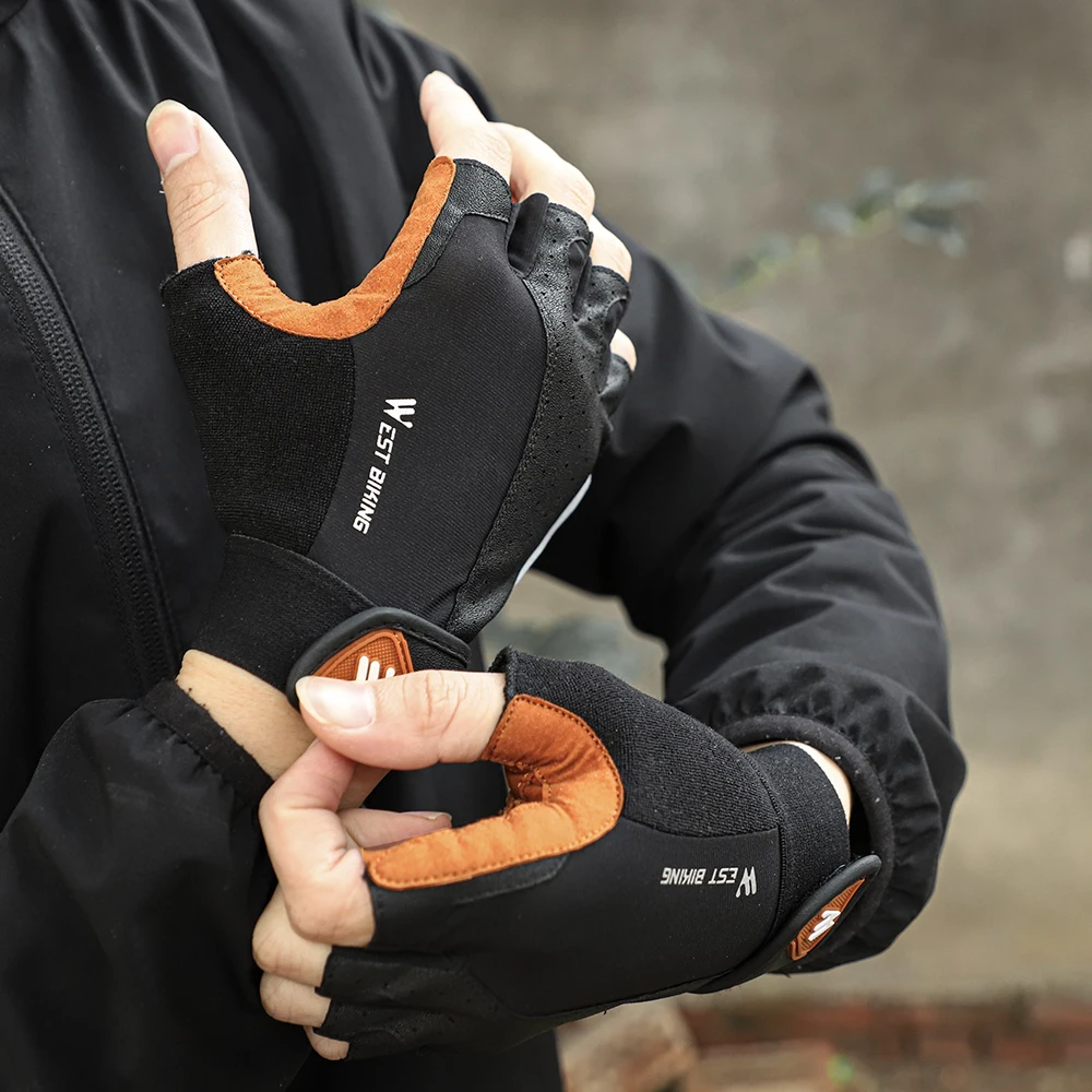 Велосипедные перчатки с открытыми пальцами Нескользящие дышащие мужские