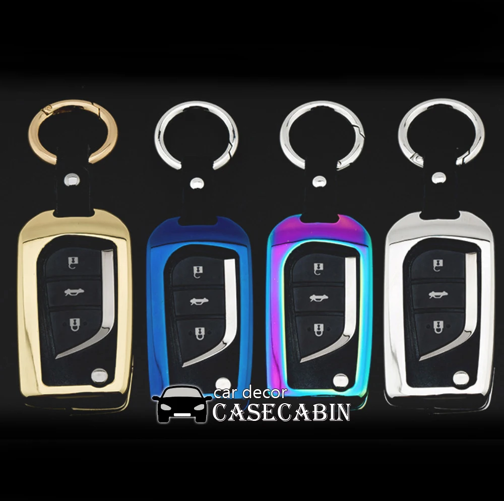 

Zn Alloy Metal Frame Case Cover fit for Toyota Corolla RAV4 Camry Highlander Reiz Remotes Fob Key A21