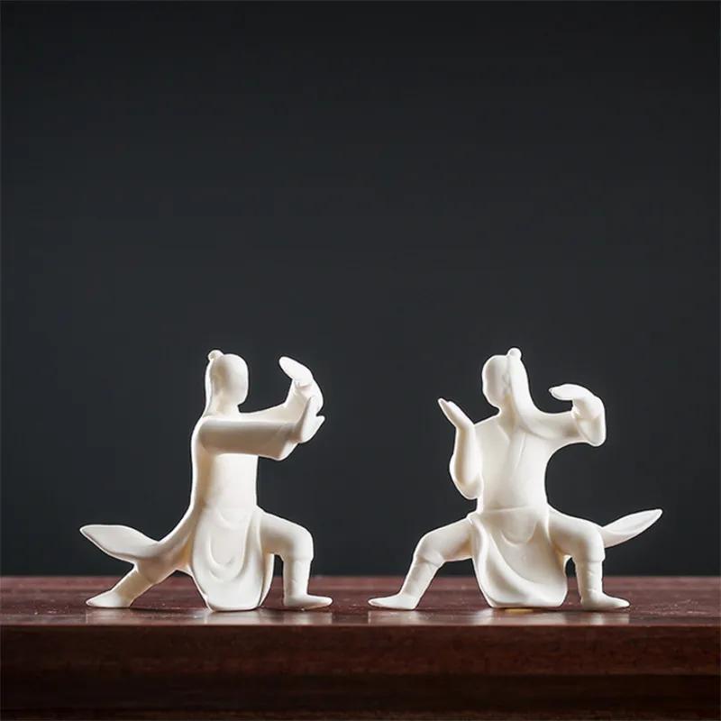 

Creative Ceramics Chinese Tai Chi Ancient Kung Fu Figures Zen Knickknacks Home Furnishings Soft Decoration Table Top Crafts