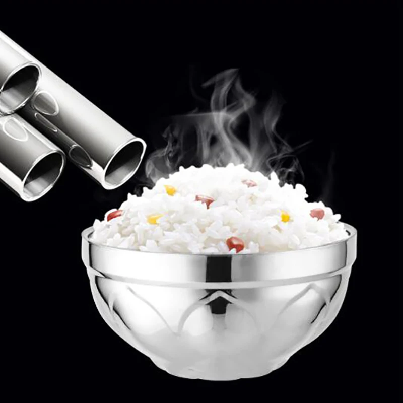 1 шт. Новая двухслойная чаша Классическая Антикоррозийная нержавеющая сталь