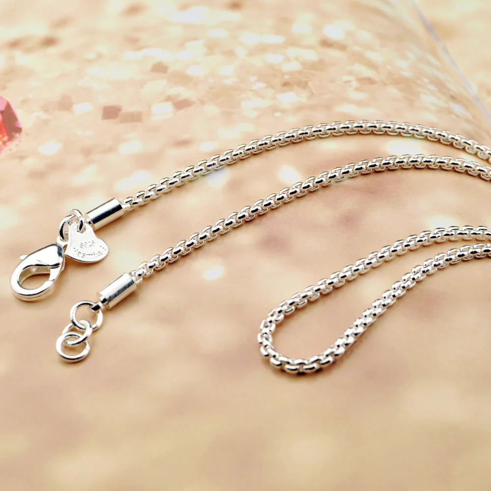Ожерелье из стерлингового серебра 3 мм ожерелье 925 пробы для мужчин и женщин