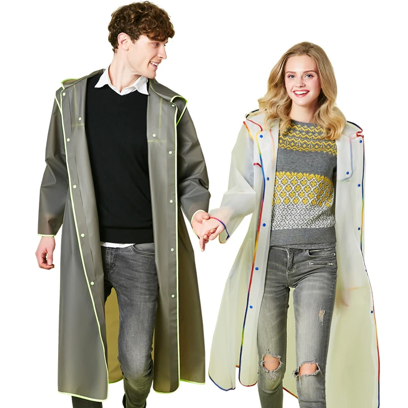 Длинный дождевик для взрослых на открытом воздухе женский прозрачный