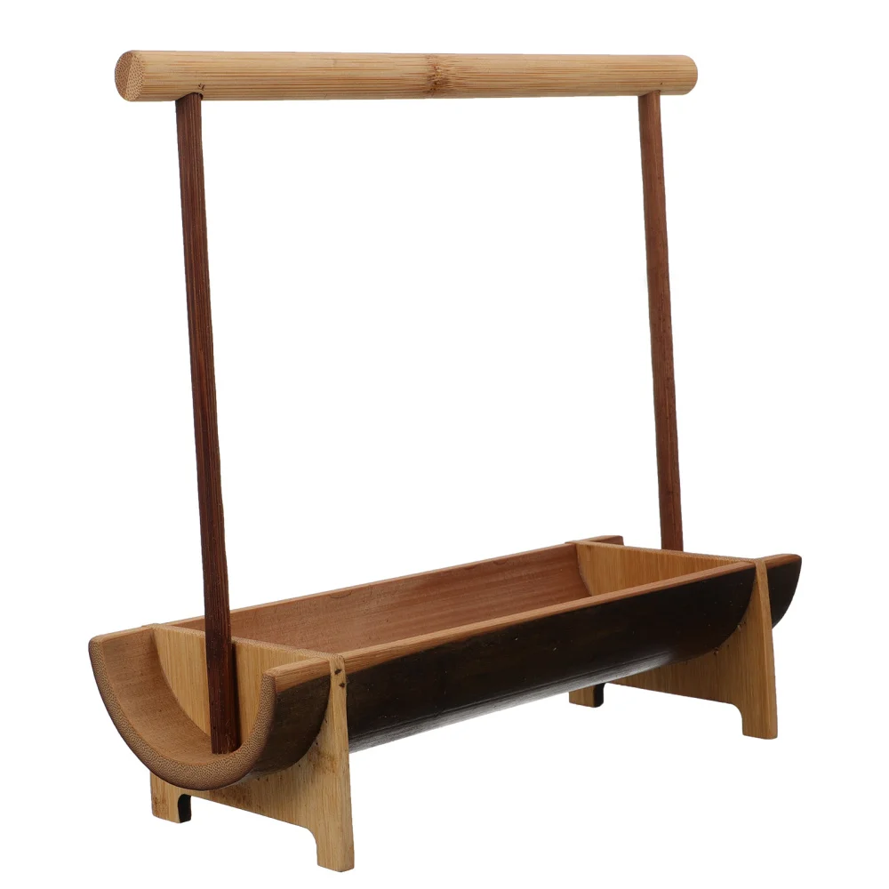 

1Pc Handheld Dessert Snack Basket Portable Fruit Basket Food Holder Light Brown