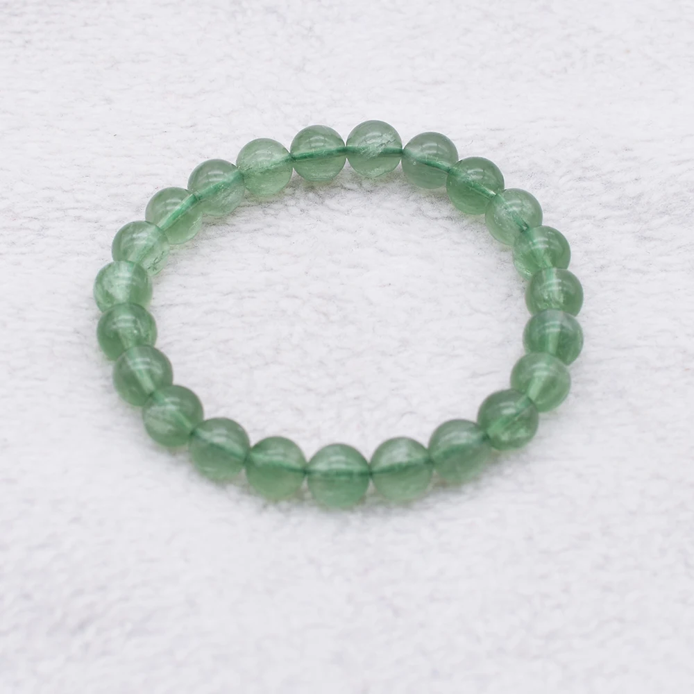 

8" AAAAA Natural Green Fluorite Feather Crystal Stretch Bracelet free delivery