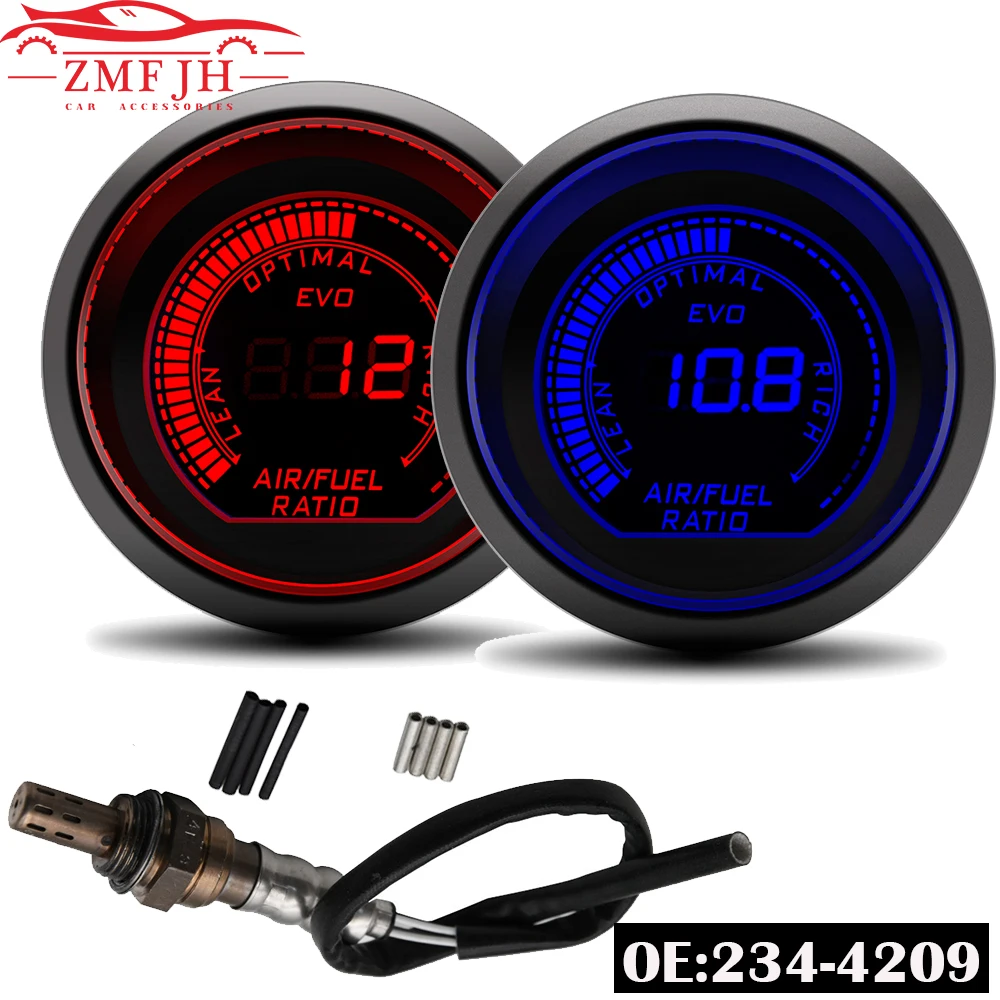 

Измеритель соотношения воздуха и топлива 52 мм синий/красный двойной светодиодный цветной цифровой с 4 проводами датчик кислорода Автомобил...