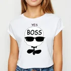 Да, босс Ietters простой Стиль повседневная женская футболка с о-образным вырезом с коротким рукавом футболка женский Harajuku 90s эстетическое футболки, топы