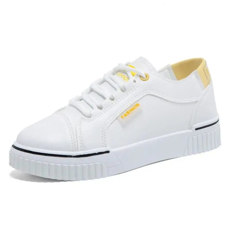 

Women Casual Flats 2021 PU Lace-up Fashion Ladies Spring/Autumn Shoes designer White Sneakers Women Canvas Shoes
