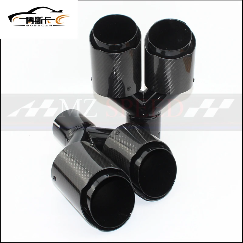 Автомобильный глянцевый глушитель из углеродного волокна Y-образная выхлопная