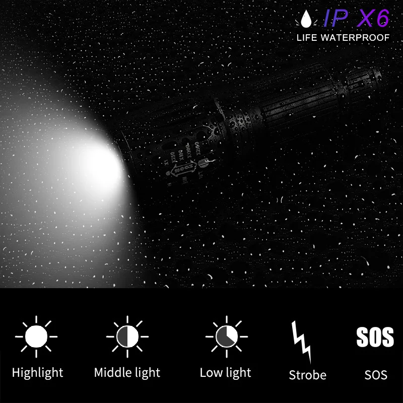 Супер яркий светодиодный фонарь XHP50 Zoom Power 5 режимов работы 18650 или 22650 аккумулятор