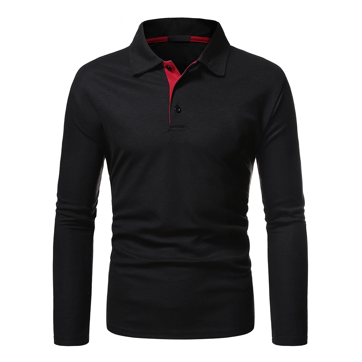 

Eu Size Spring Autumn Long Sleeved Slim Fit Casual POLO Shirt for Men