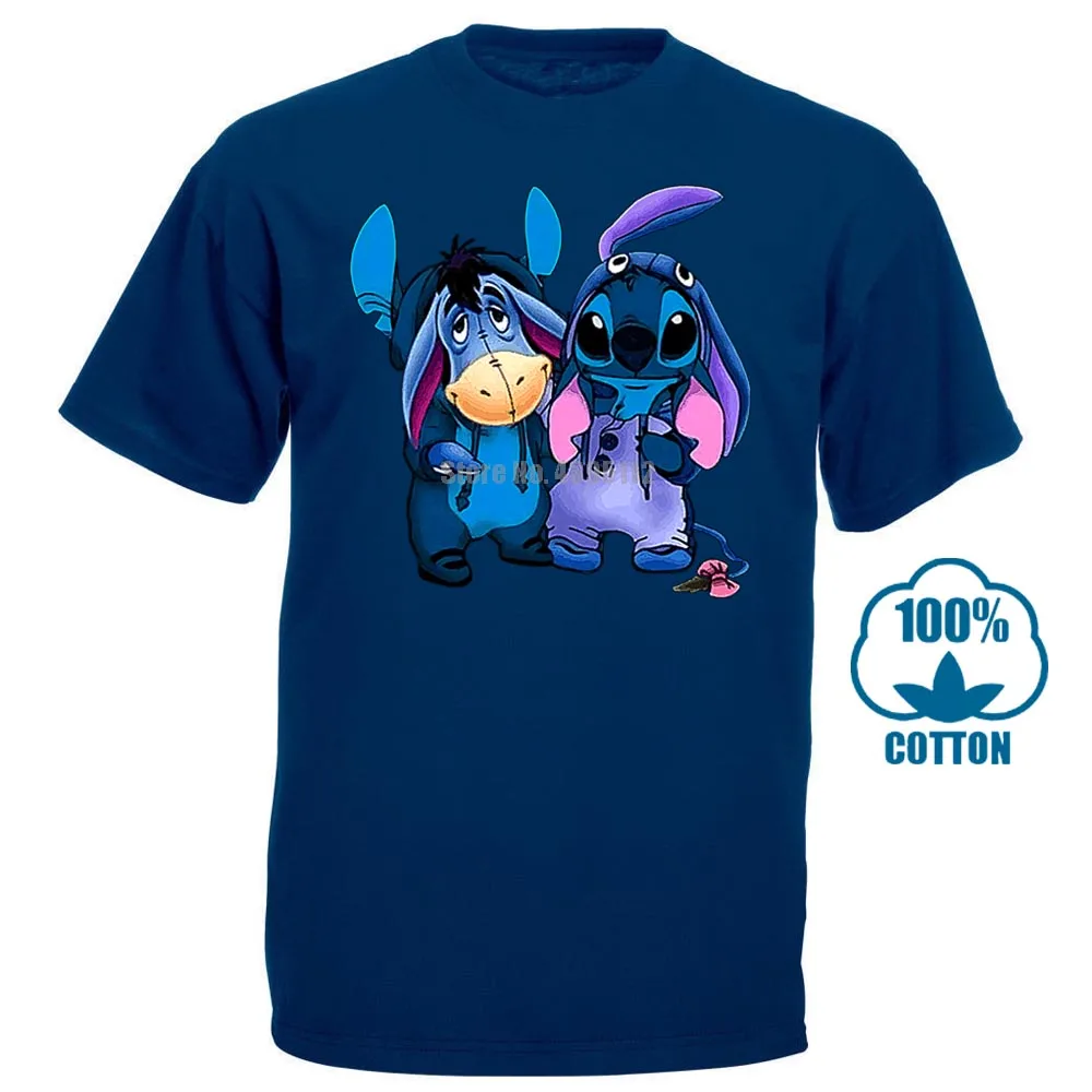 Тёмно-синий Eeyore и Stitch мы лучшая футболка друзей черные хлопковые мужские S 6Xl Сделано в США - Цвет: Тёмно-синий