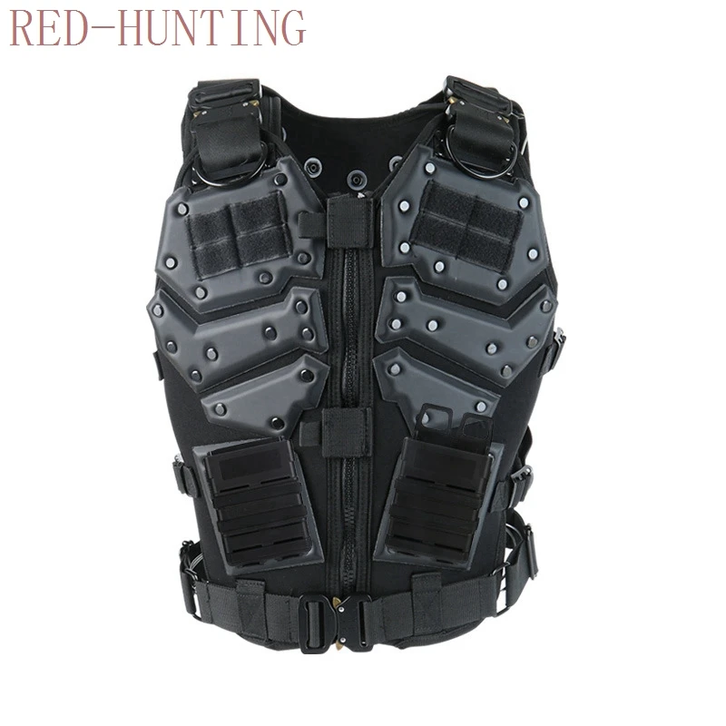 Tactical Vest Outdoor Hunting Military Vest CS Paintball Protective Waistcoat Body Armor with 5.56 Magazine Pouches