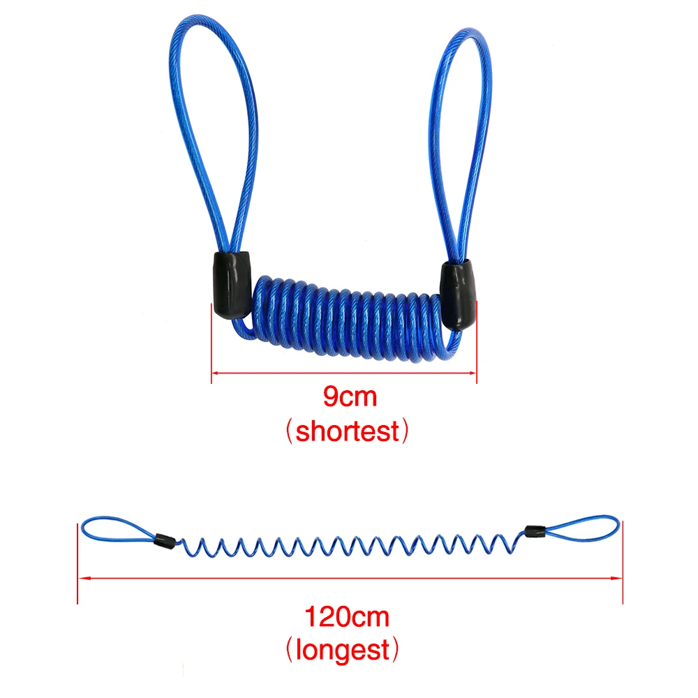 Alconstar - Motorcycle Spring Cable Lock Anti-Theft Rope Alarm Disc Bicycle Security Reminder Theft Protection | Автомобили и