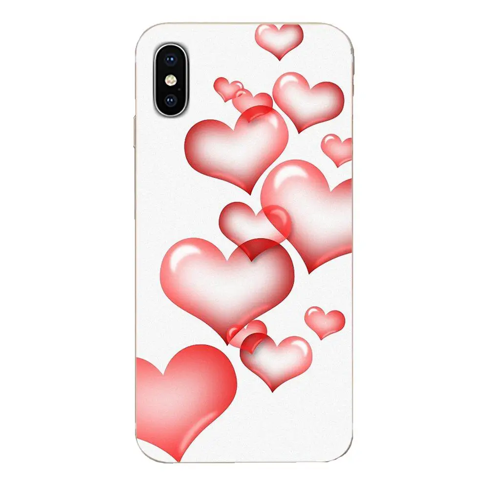 Ультратонкий Мягкий чехол из ТПУ с принтом сердца для Apple iPhone 4 4S 5 5C 5S SE 6 6S 7 8 11 Plus Pro