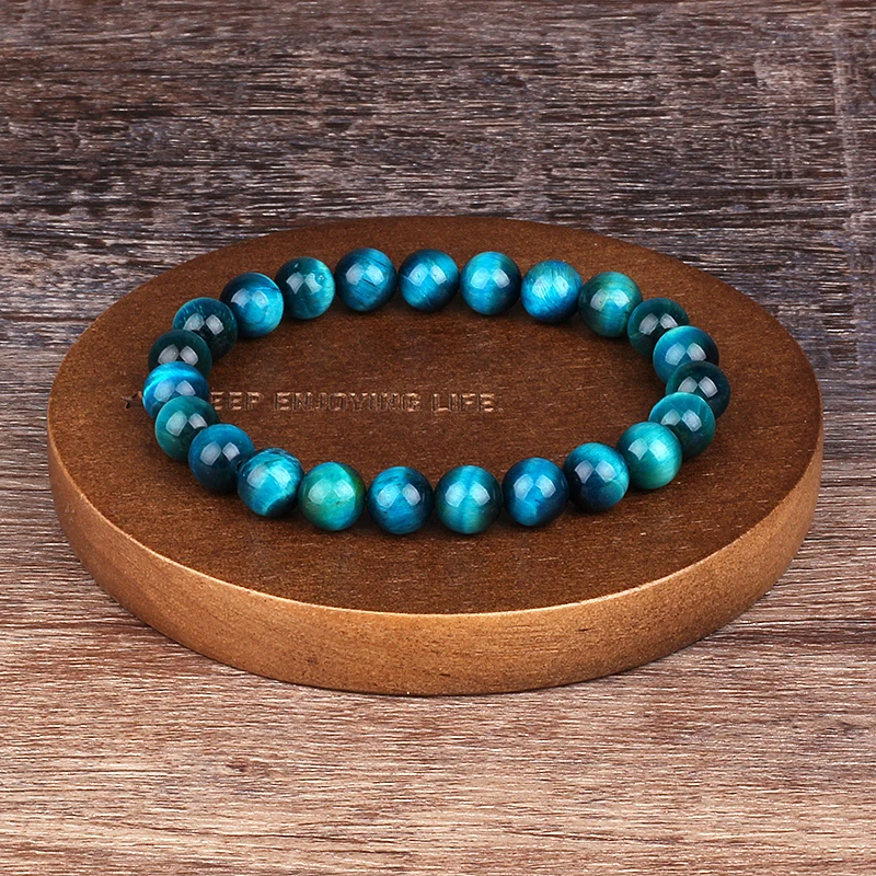 Minimalist 6/8/10mm Lake Blue Tiger Eye Hematite Beads Bracelet Natural Stone Braslet For Man Handmade Casual Jewelry Pulseras