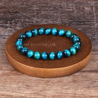 minimalist 6810mm lake blue tiger eye hematite beads bracelet natural stone braslet for man handmade casual jewelry pulseras