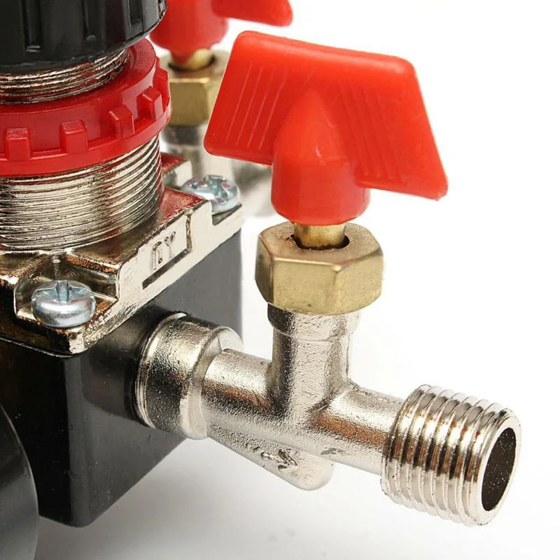 

240V Pressure Switch Air Valve Manifold Air Compressor Pressure Control Regulator Gauge Regulator Gauge With Quick Connector