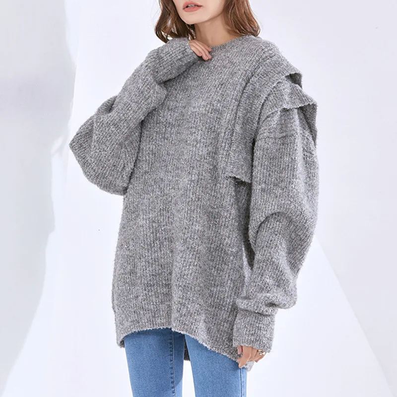 Зимние 2021 новинка моды с круглым воротником для отдыха вышивкой длинным рукавом