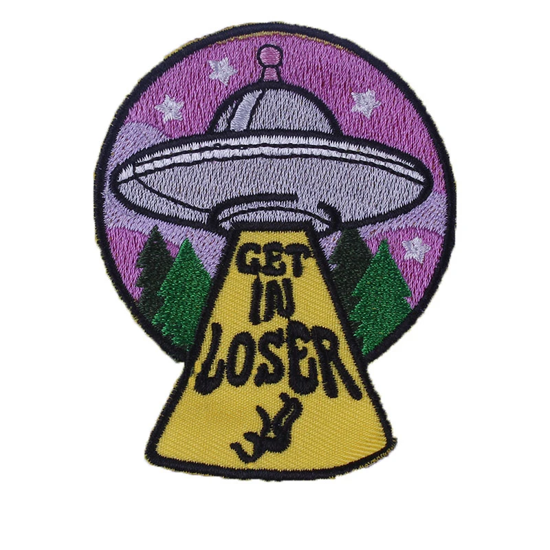 Нашивка с НЛО утюгом на нашивках одежде термо наклейки вышитые нашивки для