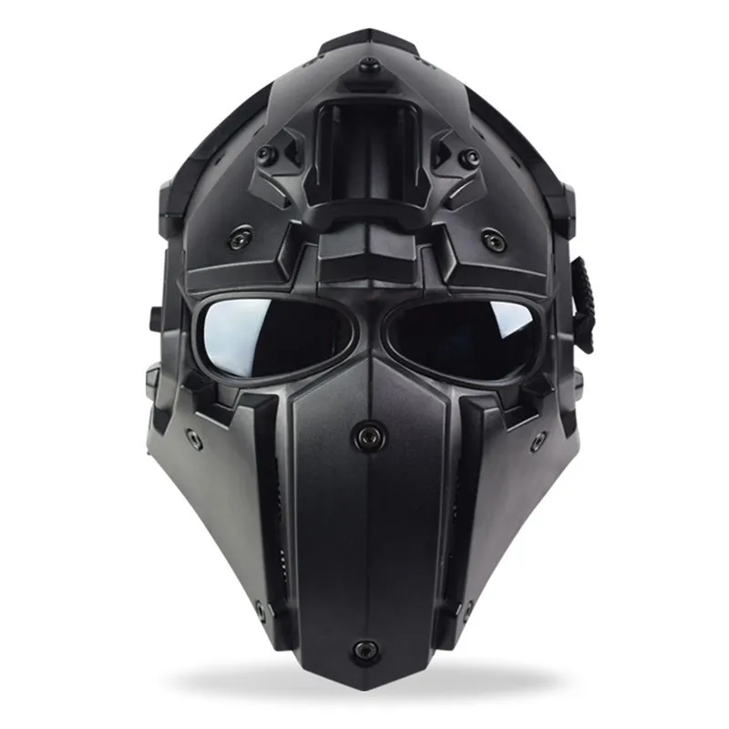 

Tactical Riding Helmet Full Face Protection Set Self Defense Cosplay Mask Adjustable Multifunction Masquerade Safety Security