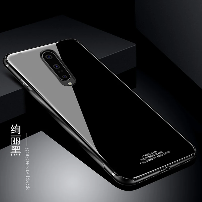 Black YUETUO стекло бронированный телефон назад etui, coque, чехол, чехол для one plus 7 pro 6 6 t 5 t 6 t 5 t для oneplus 7 аксессуары - Цвет: Black