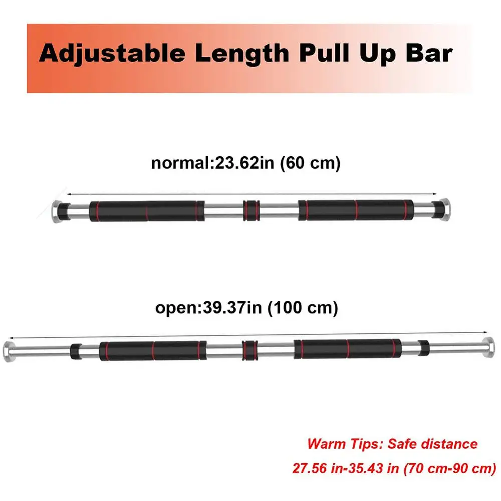 

Stainless Steel Adjustable Door Horizontal Bars Exercise Home Workout Gym Chin Up Pull Up Training Bar Sport Fitness Equipment