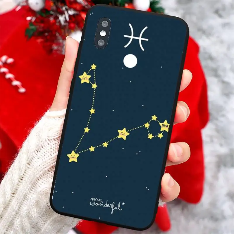 

12 constellations Pisces Phone Case For Xiaomi Redmi Note 4 4x 5 6 7 8 pro S2 PLUS 6A PRO