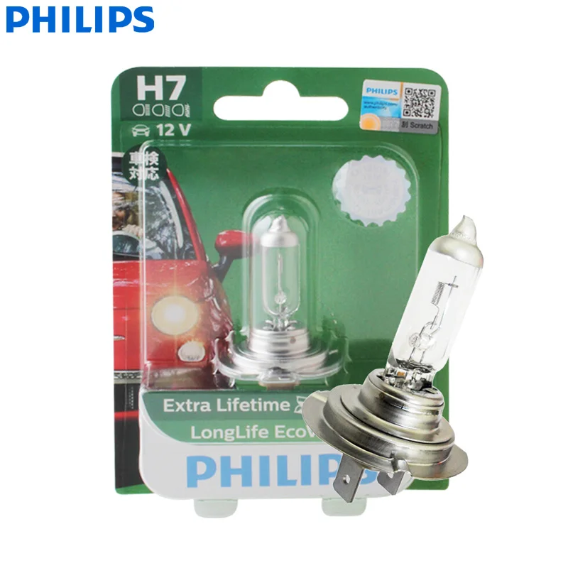 Philips LongLife Eco Vision H1 H4 H7 9003 12V LLECOB1 Автомобильная галогенная фара OEM Лампа