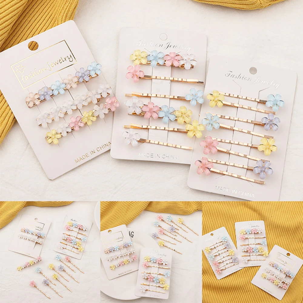 

Hot Sale Acrylic Girl Female Women Hair Clip Combination Side Clip Korean Style Girls Catch Hair Accessories