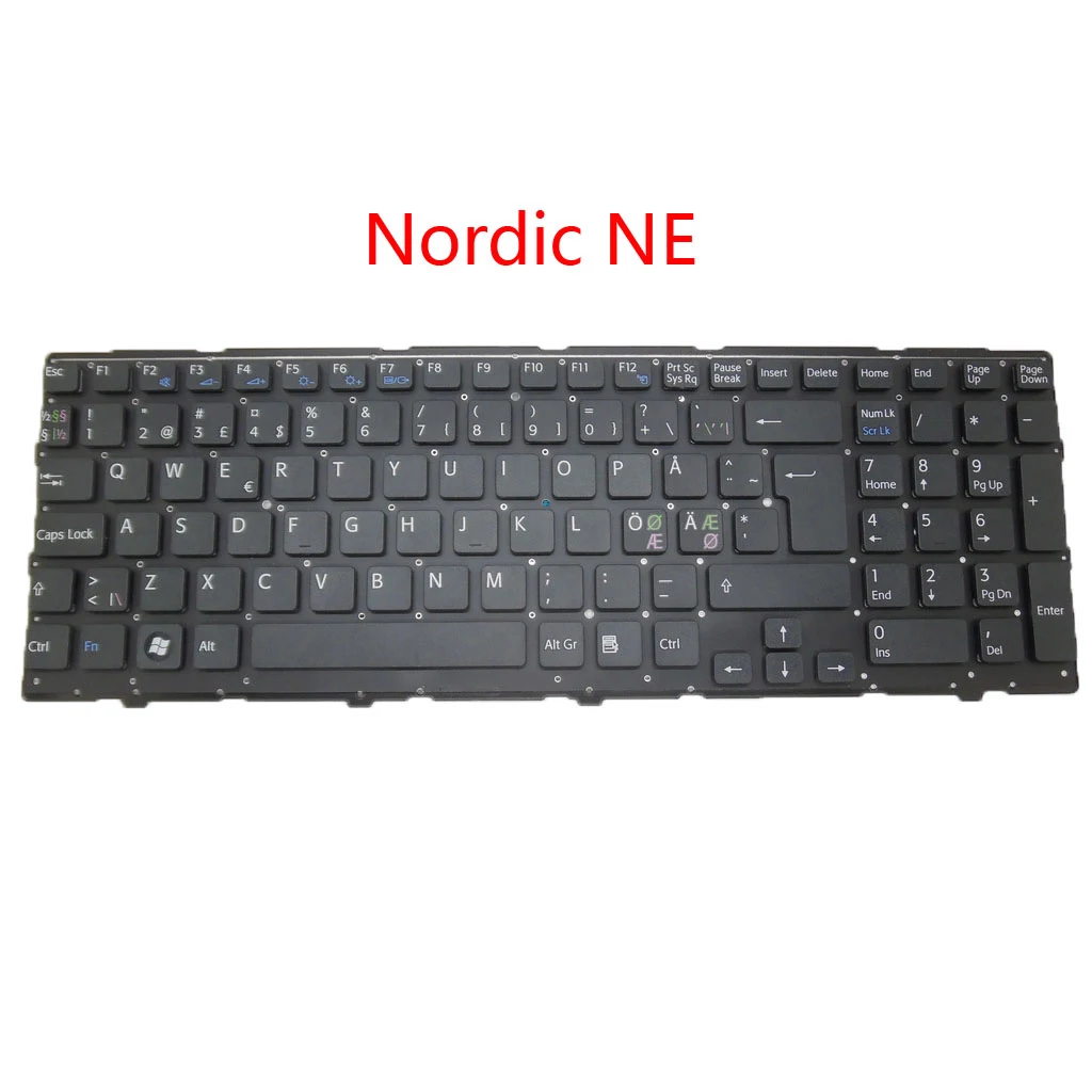 Ноутбук NE GR клавиатура для SONY VAIO VPCEE VPC EE серии V116646AB скандинавский Германия черный