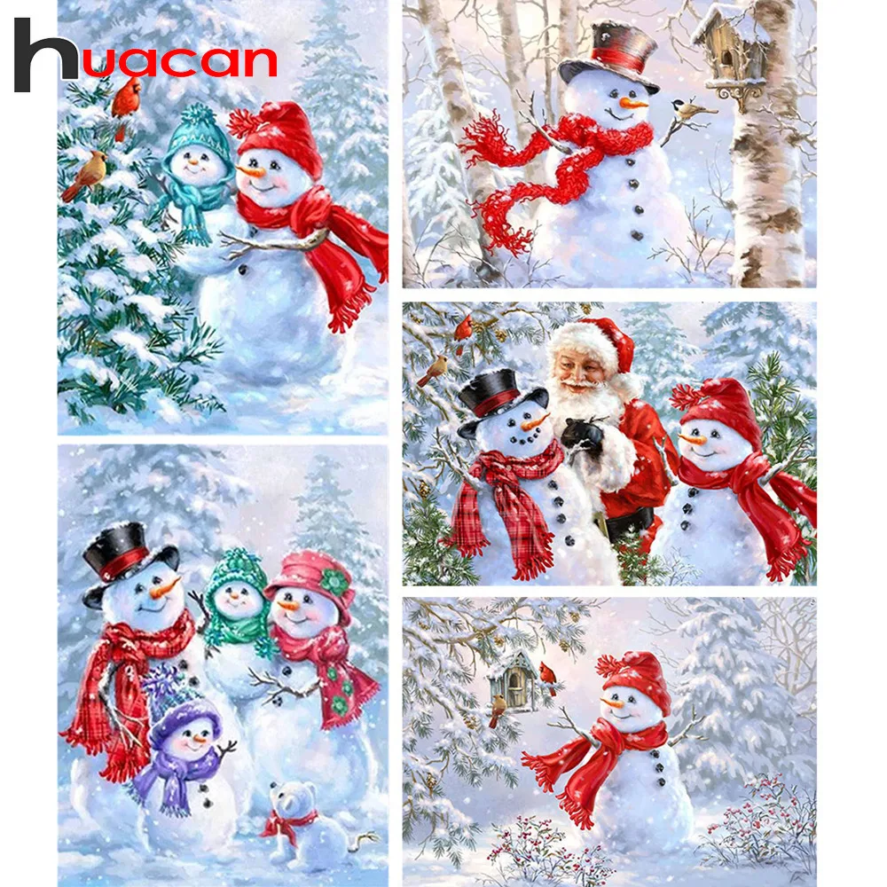 Huacan бриллиантовый рисунок Рождество Новые квадратные/круглые камни зимние DIY