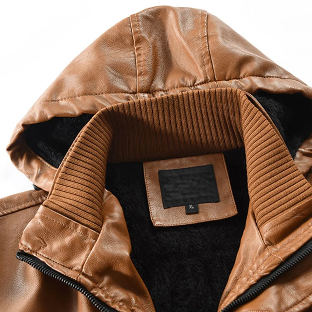 Мужская зимняя повседневная кожаная куртка высокого качества Chaquetas Hombre на молнии