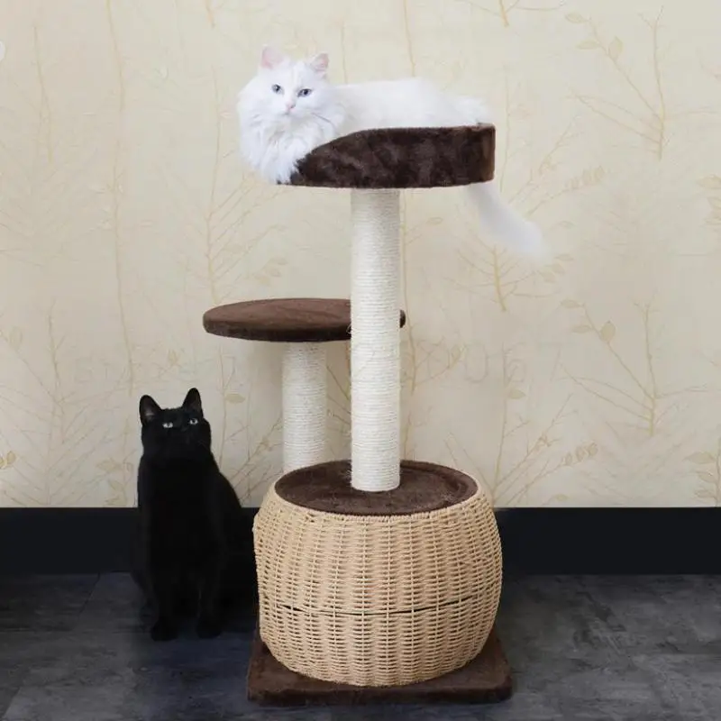 Плетеное Большое Гнездо рамка для кошек гнездо мебель поделитесь сизалем домик и