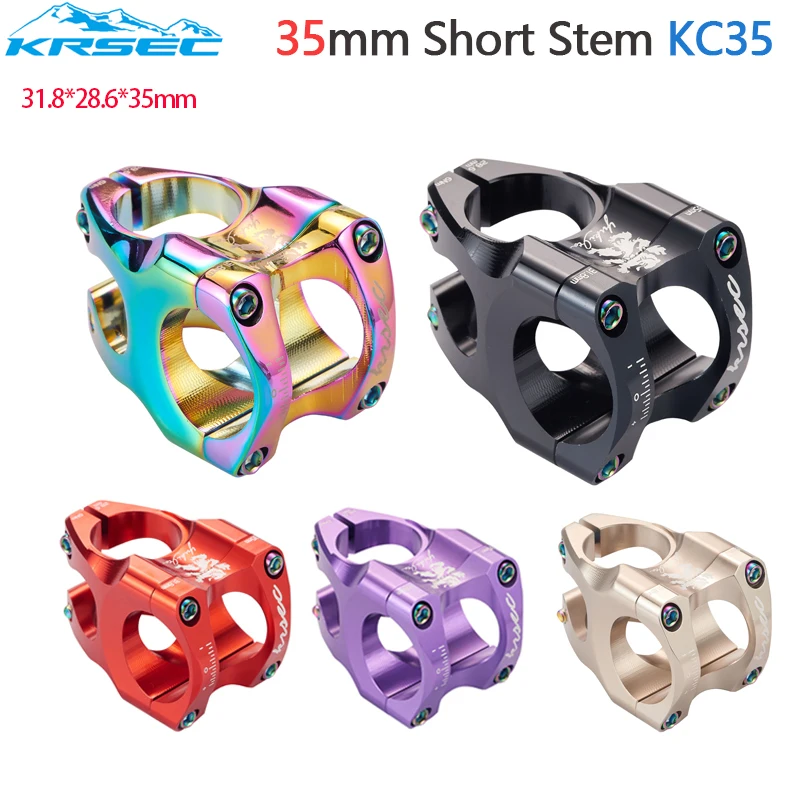 

KRSEC Bicycle Handlebar Stem Mtb Power 35mm Short Mountain Bike Riser Bridge 31.8X28.6mm CNC Alloy Mtb Stem Table Bicycle parts