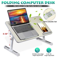 portable adjustable folding laptop table iron sofa bed office laptop stand desk with cooling fans computer notebook bed table