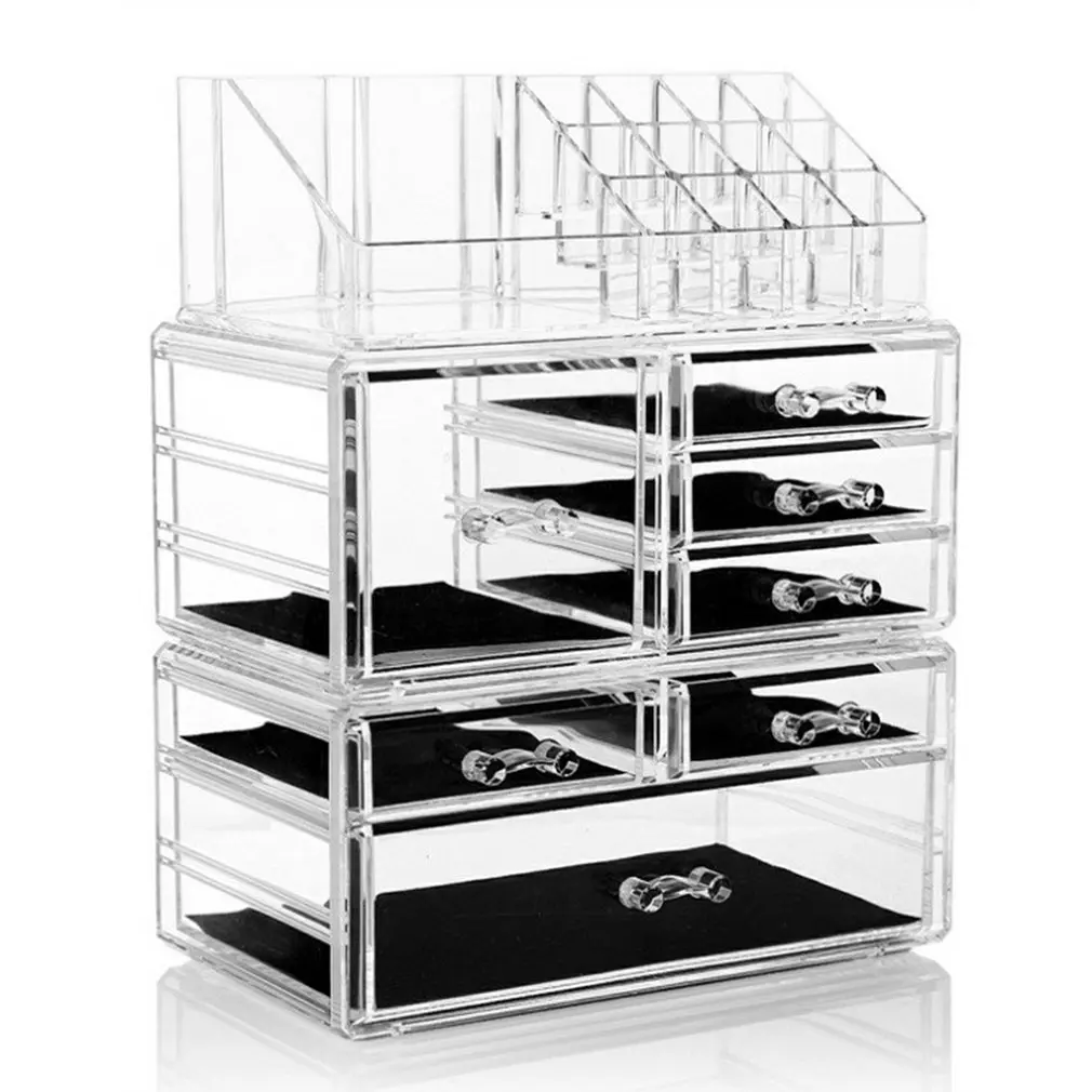 

Makeup Organizer Tabletop Stand For Storing Cosmetics And Jewelry Large-Capacity Clear Acrylic Rack For Makeup Cosmetics