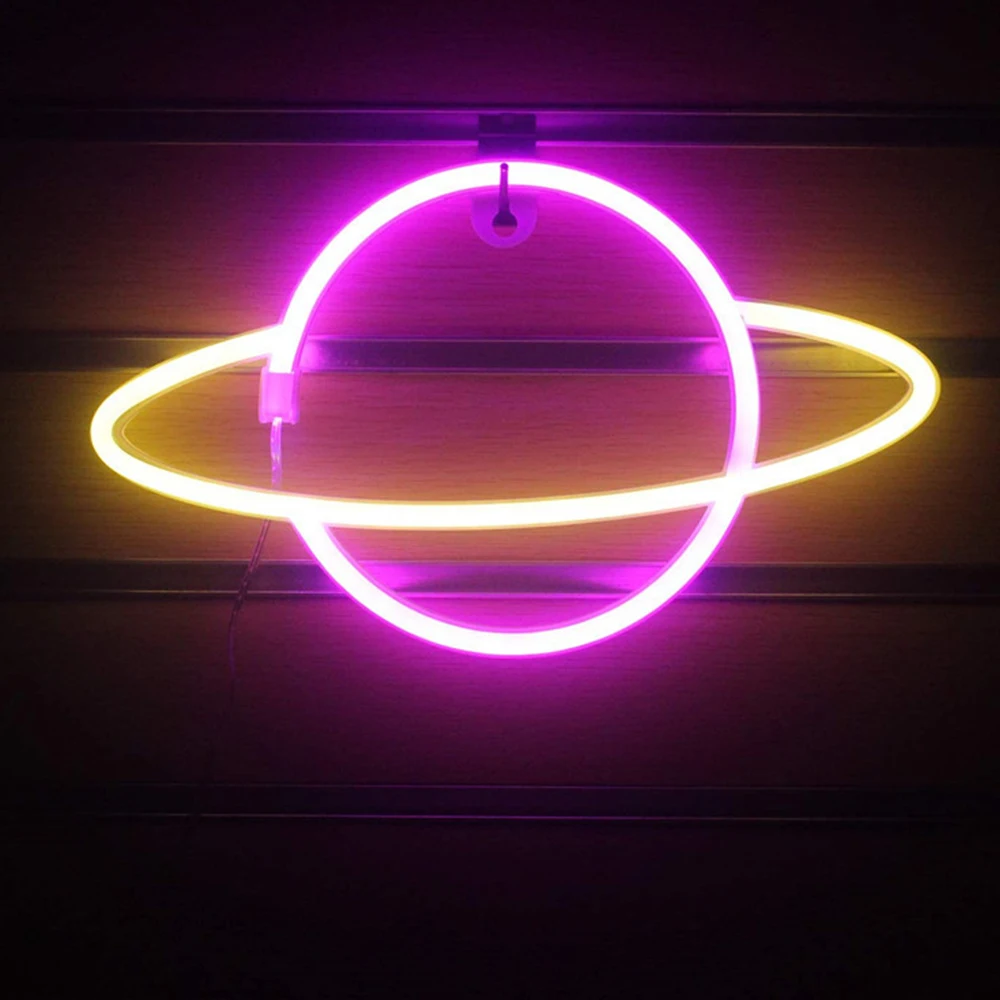 Светодиодный неоновый светильник знаки эллиптический планета неоновая вывеска