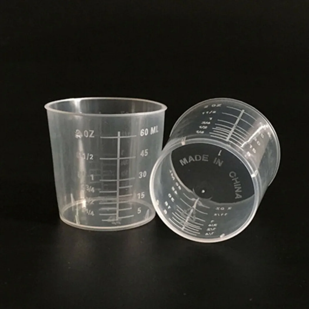 

30Pcs 60ml Plastic Graduated Measuring Cup Laboratory Beaker Liquid Container Transparent Mixing Cup Kitchen Tools Accessories