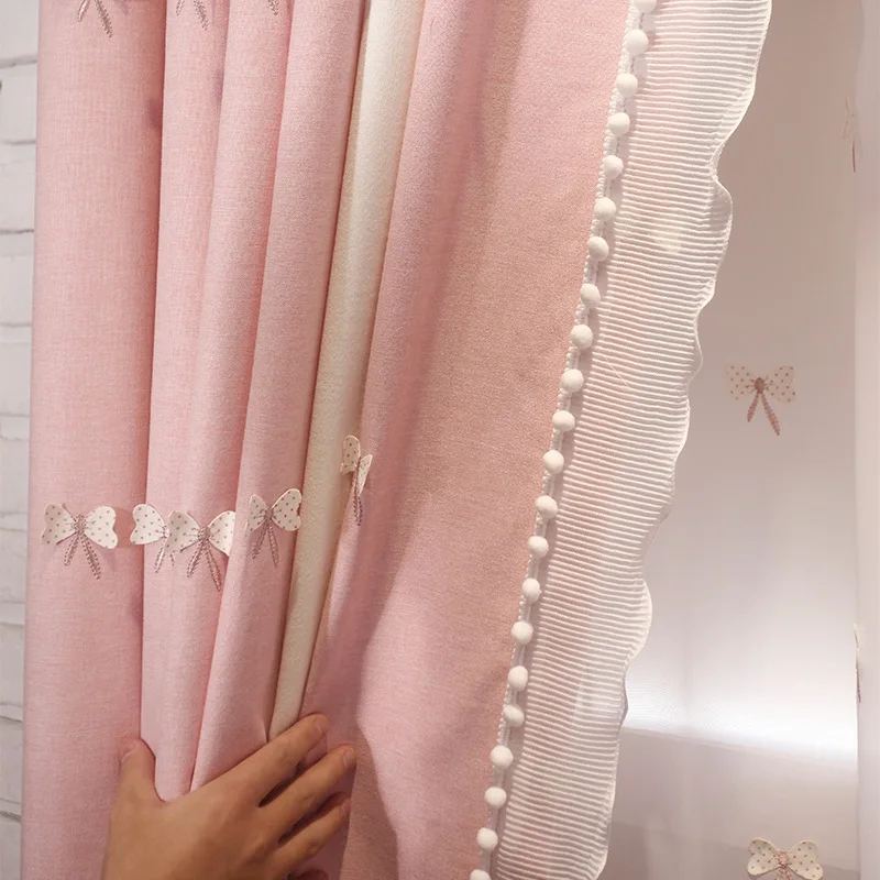 Simple Modern Princess Wind Butterfly Embroidery Children Shading Curtains for Living Dining Room Bedroom. | Дом и сад