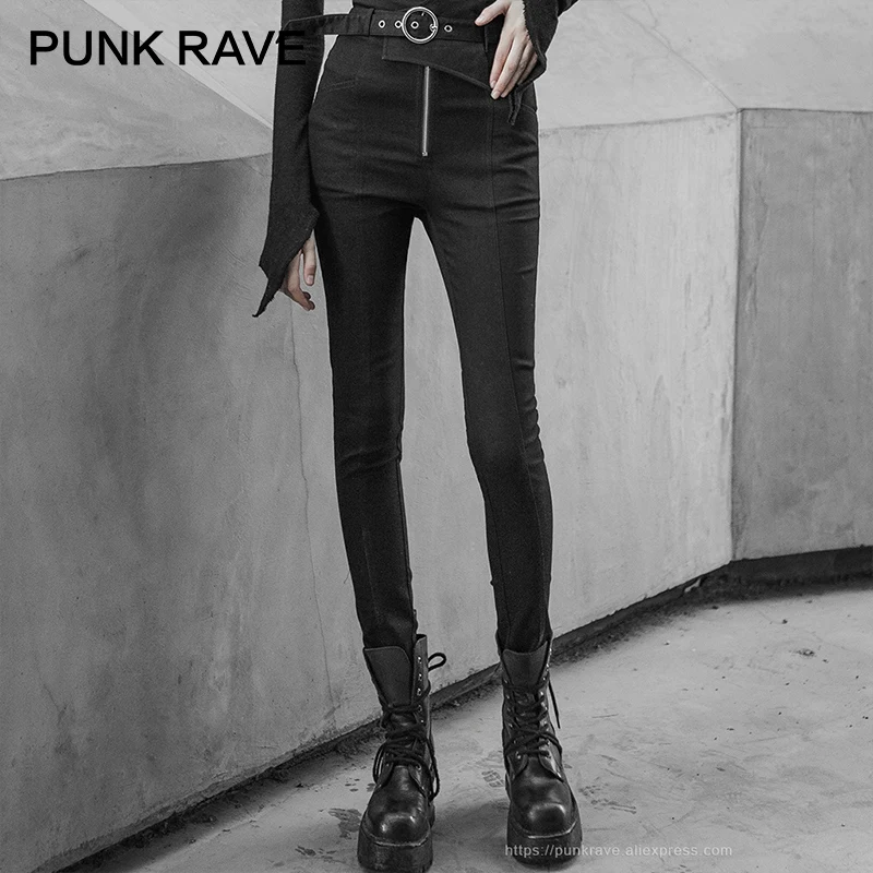 Женские узкие брюки с высокой талией в стиле панк эластичные джинсовые штаны