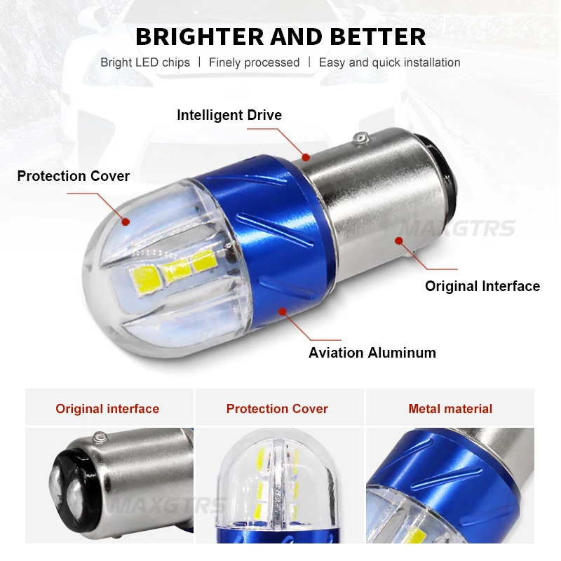 2x S25 1157 стоп-светильник P21/5 Вт BAY15D 6SMD 3030 светодиодный светильник лампа заднего