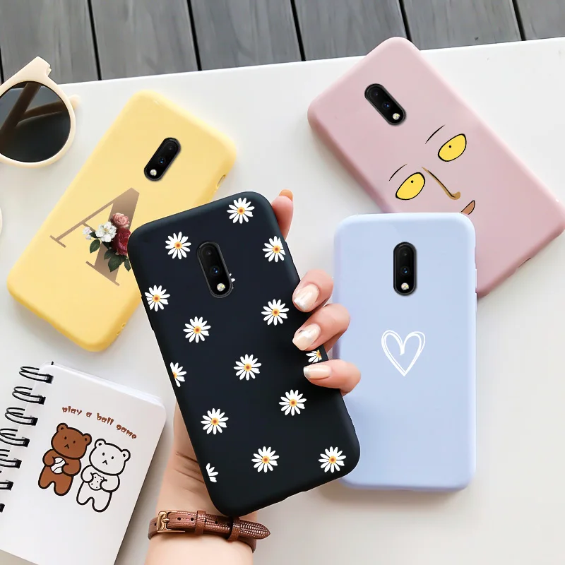 

For OnePlus 7 Case Cartoon Cute Pattern Soft Silicone Coque Cartoon Painted Matte Shockproof Phone Protection Cover