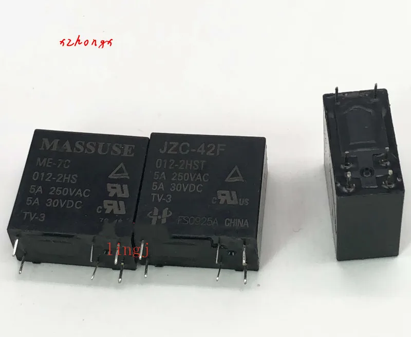 Реле HF JZC 42F 012 2стой 12VDC 6 футов 5A ME 7C 2HS|Реле| |