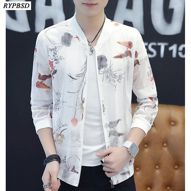 Летняя мужская куртка новинка 2020 модная повседневная приталенная с длинным