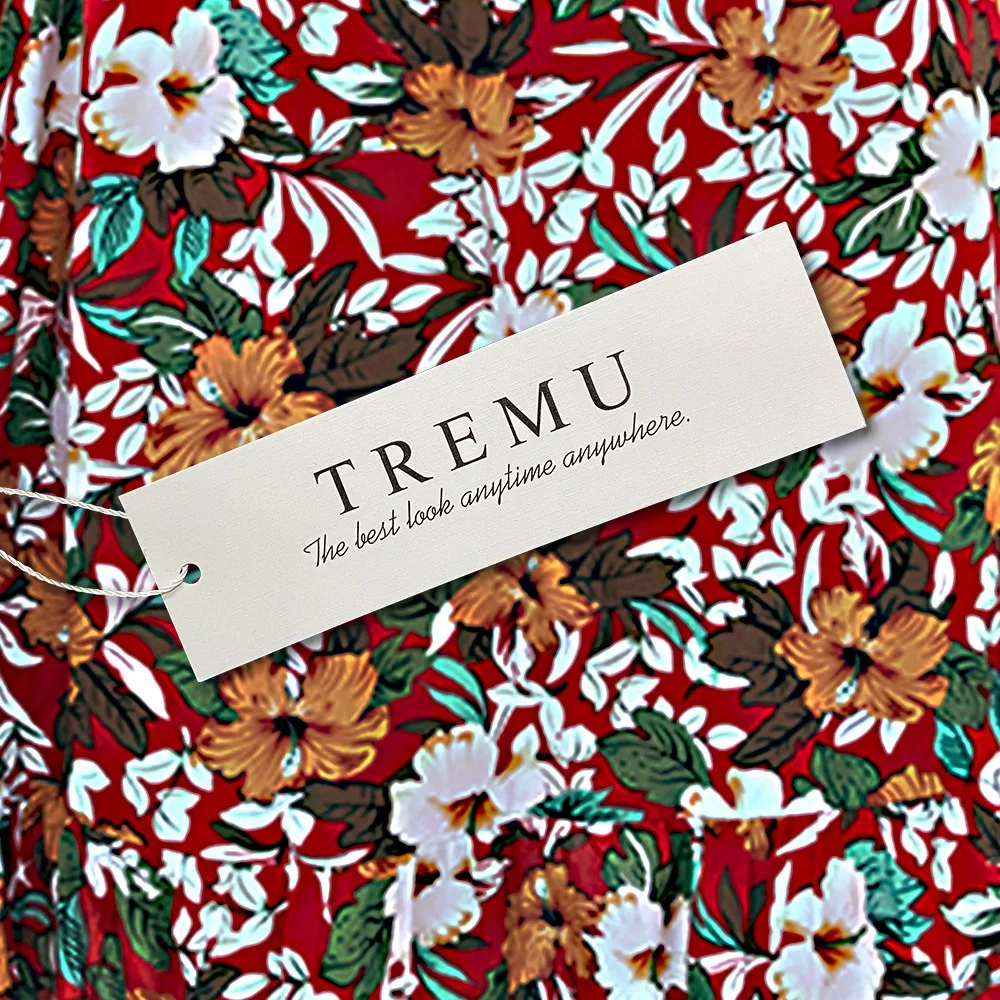 

TREMU Multicolor V-Neck Floral Print Dress Woman 2021 Flounced Mini Casual Dresses Summer Ropa Mujer