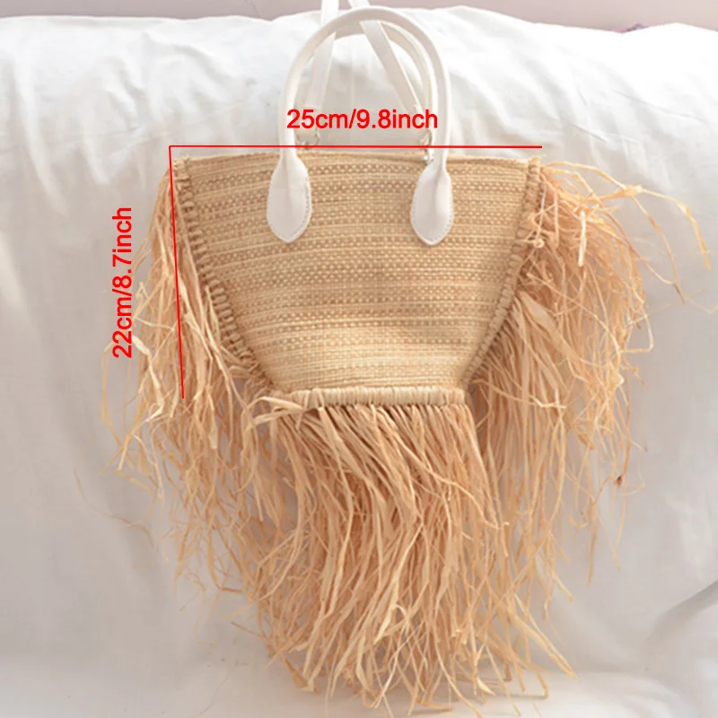 

Brands Tassel Edge Strw Woven Women Handbags Casual Solid Straw Women Shoulder Bag Bohemia Beach Straw Bags For Women's Bag 2021