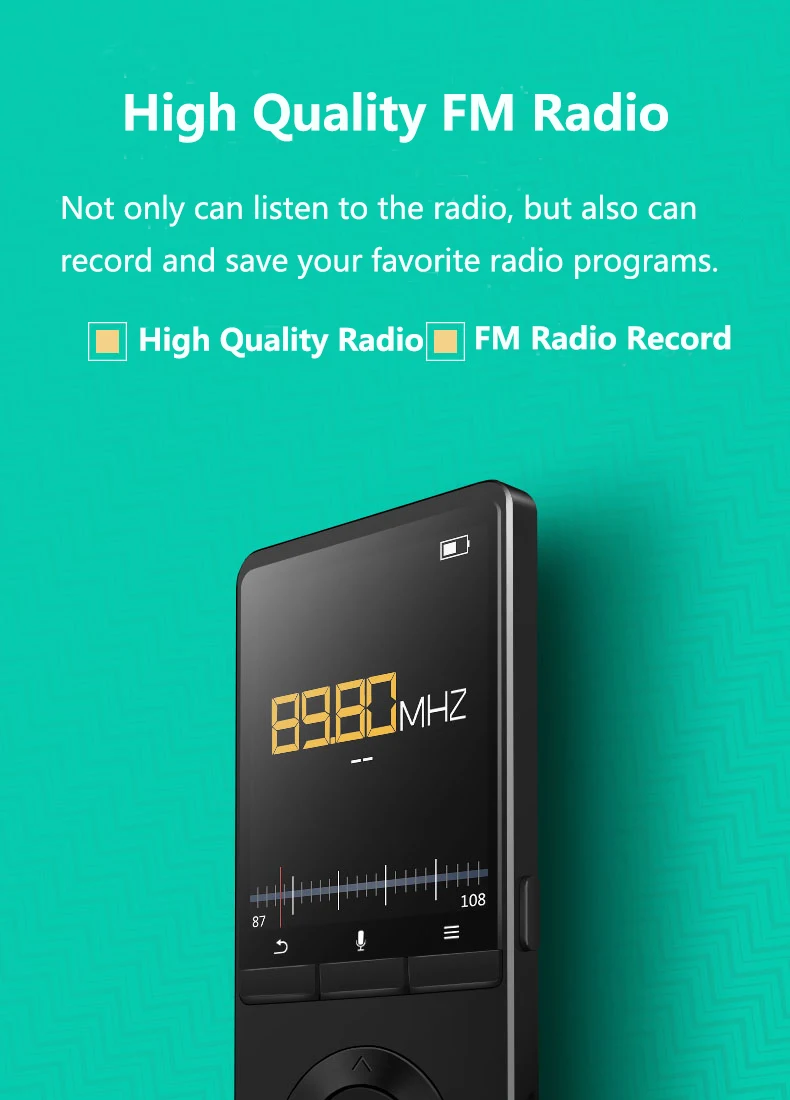 Новое обновление Bluetooth MP3-плеер 8 Гб металлический музыкальный плеер без потерь сенсорный экран с FM, запись, электронная книга Поддержка TF карты до 64 ГБ