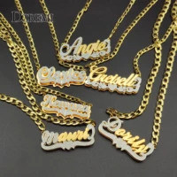 doremi stainless custom nameplate necklace 3d pendant necklace personalized custom name jewelry for womenmen free shipping