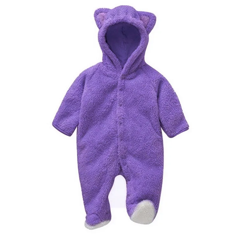 purple Зимние детские колготки; детские толстовки из кораллового флиса; комбинезоны; Одежда для новорожденных и малышей - Цвет: purple