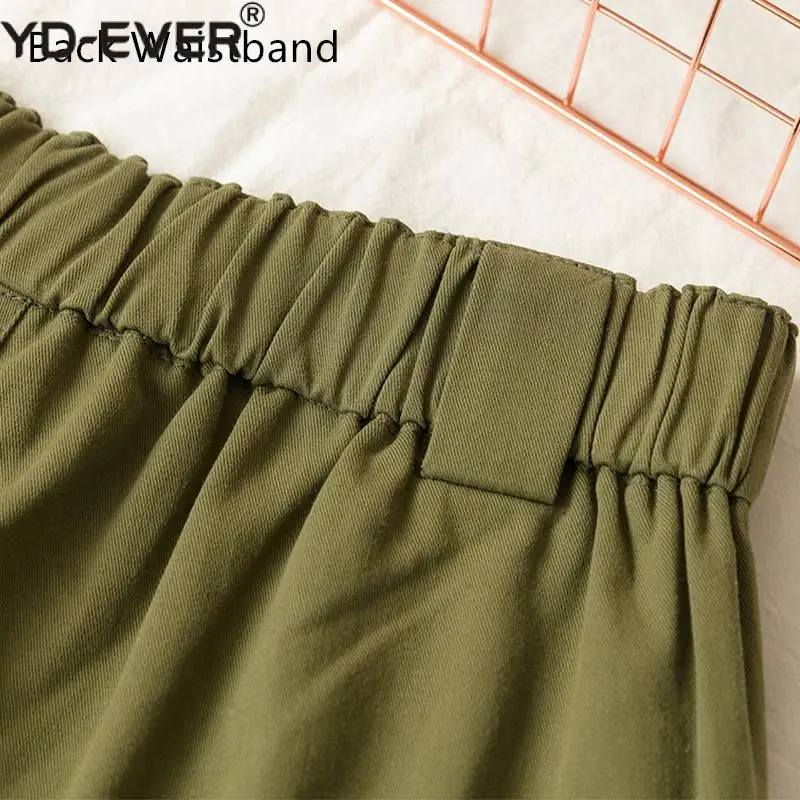 Женские шорты карго с высокой талией и большим карманом весна лето 2019|Женские